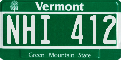 VT license plate NHI412