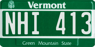 VT license plate NHI413