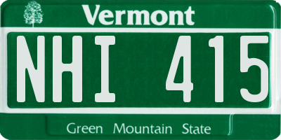 VT license plate NHI415