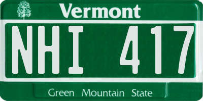 VT license plate NHI417
