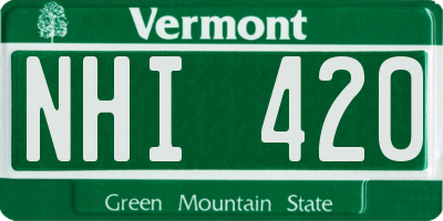 VT license plate NHI420