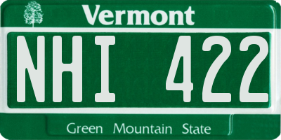 VT license plate NHI422