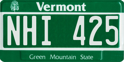 VT license plate NHI425