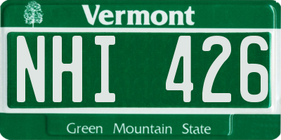 VT license plate NHI426