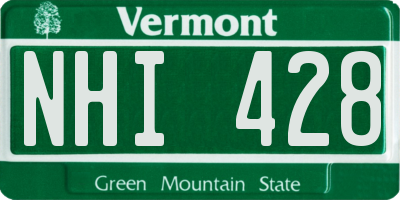 VT license plate NHI428