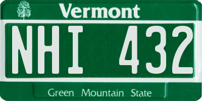 VT license plate NHI432