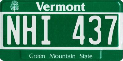 VT license plate NHI437