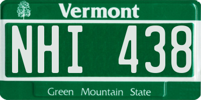 VT license plate NHI438