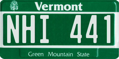 VT license plate NHI441