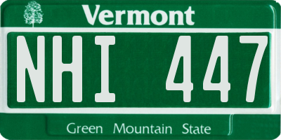 VT license plate NHI447