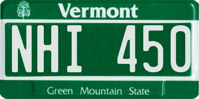 VT license plate NHI450
