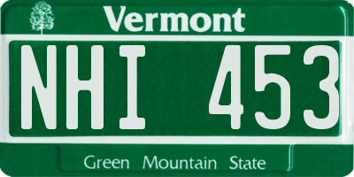 VT license plate NHI453