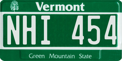 VT license plate NHI454
