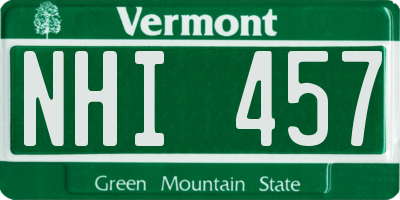 VT license plate NHI457