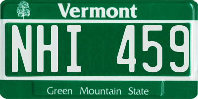 VT license plate NHI459