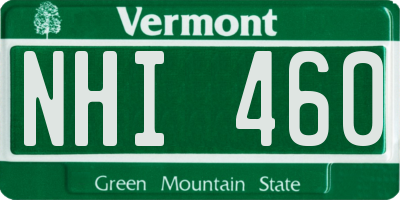 VT license plate NHI460
