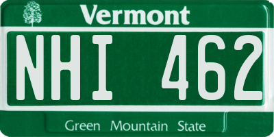 VT license plate NHI462