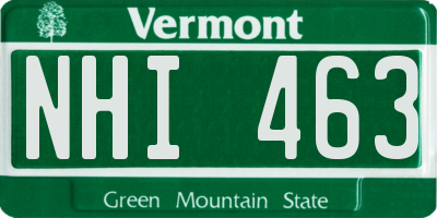 VT license plate NHI463