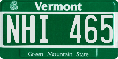 VT license plate NHI465