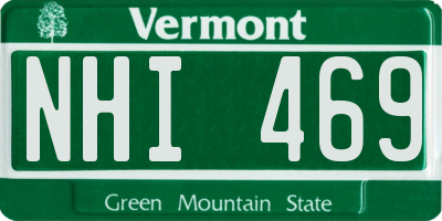 VT license plate NHI469