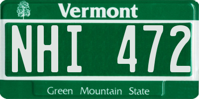 VT license plate NHI472