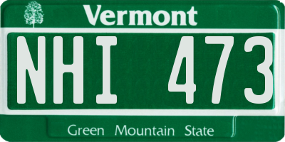 VT license plate NHI473