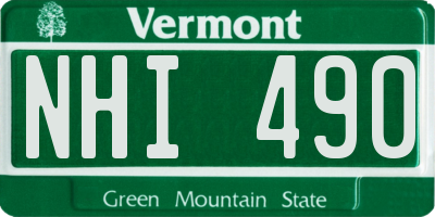 VT license plate NHI490