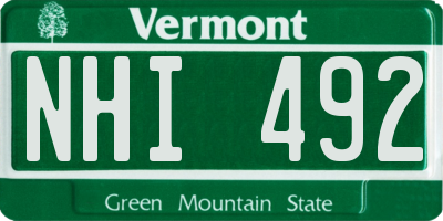 VT license plate NHI492