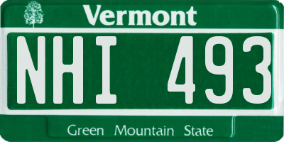 VT license plate NHI493