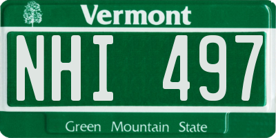 VT license plate NHI497