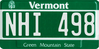 VT license plate NHI498