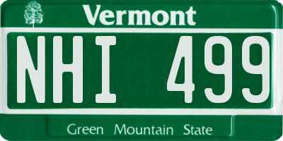 VT license plate NHI499