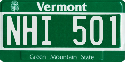 VT license plate NHI501