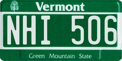 VT license plate NHI506