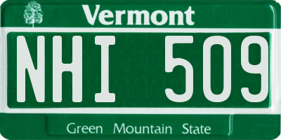 VT license plate NHI509