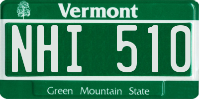 VT license plate NHI510