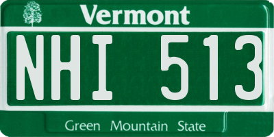 VT license plate NHI513