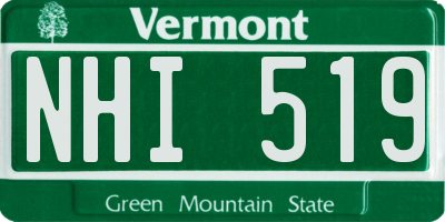 VT license plate NHI519