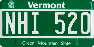 VT license plate NHI520