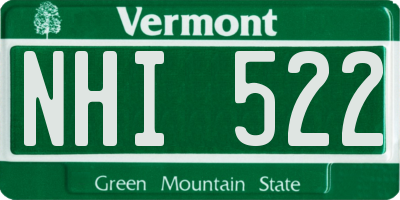 VT license plate NHI522
