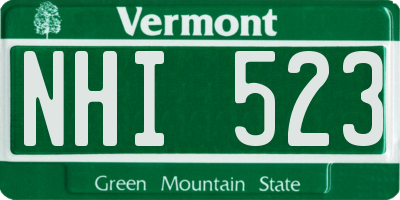 VT license plate NHI523