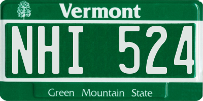 VT license plate NHI524