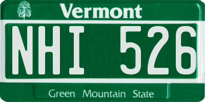 VT license plate NHI526
