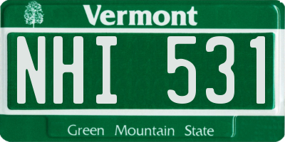 VT license plate NHI531