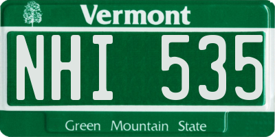 VT license plate NHI535