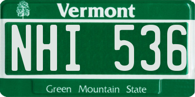 VT license plate NHI536