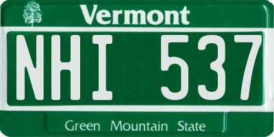 VT license plate NHI537