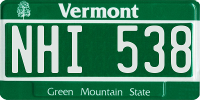 VT license plate NHI538