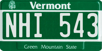 VT license plate NHI543
