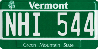 VT license plate NHI544